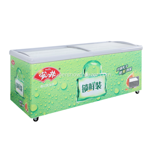 Horizontal Sliding door Deep Freezer refrigerator